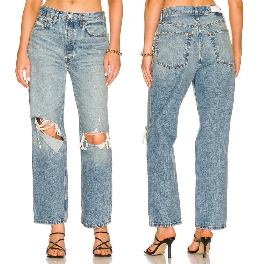 Re/Done Button-fly 90s Crop Low Slung in Medium Raf